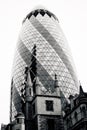 LONDON - SEPTEMBER 21: 30 St Mary Axe, Swiss Re, Gherkin Royalty Free Stock Photo