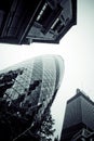 LONDON - SEPTEMBER 21: 30 St Mary Axe, Swiss Re, Gherkin Royalty Free Stock Photo