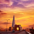 London The Shard building at sunset