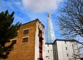 London shard view from old brick buildings