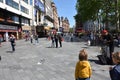 London shopping area with people in transit, England Royalty Free Stock Photo