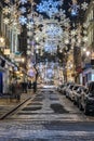 London shopping street with Christmas lights Royalty Free Stock Photo