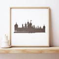 London Silhouette Print: Big Ben In Intricate Weaving Style Royalty Free Stock Photo