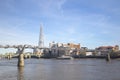 London sky line with millenium bridge Royalty Free Stock Photo
