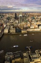 London skyline aerial view in early evening