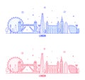 London skyline England UK vector city buildings Royalty Free Stock Photo