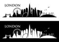 London skyline, England - United Kingdom - vector illustration Royalty Free Stock Photo