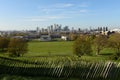 London Skyline, Greenwich Park and Maritime Museum view from Greenwich Hill Royalty Free Stock Photo