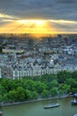 London Skyline landscape with Big Ben, Palace of Westminster, London Eye, Westminster Bridge, River Thames, London, England, UK Royalty Free Stock Photo