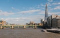 London skyline looking east down the Thames toward the Shard an