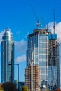 London skyline with modern office buildings in Nine Elms and St George Wharf Tower in Vaxhaul Royalty Free Stock Photo