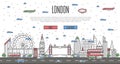 London skyline with national famous landmarks