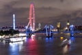 London skyline at night