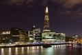 London skyline by night, panoramic view. UK Royalty Free Stock Photo