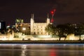 London skyline by night, panoramic view. UK Royalty Free Stock Photo