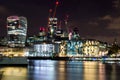 London skyline by night, panoramic view. UK Royalty Free Stock Photo