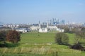 London Skyline seen from Greenwich Park Royalty Free Stock Photo