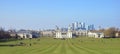 London Skyline seen from Greenwich Park Royalty Free Stock Photo