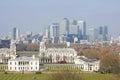 London Skyline seen from Greenwich Park Royalty Free Stock Photo