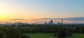 Panorama of the London Skyline seen from Primrose Hill. Royalty Free Stock Photo