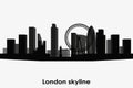London skyline silhouette. Black and white cityscape.