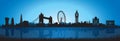 London Skyline Silhouette at night Royalty Free Stock Photo