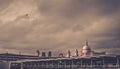 London skyline with St Paul Cathedral at dusk Royalty Free Stock Photo