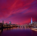 London skyline sunset on Thames river Royalty Free Stock Photo