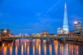 London skyline sunset on Thames river Royalty Free Stock Photo