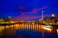 London skyline sunset on Thames river Royalty Free Stock Photo