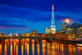 London skyline sunset on Thames river Royalty Free Stock Photo