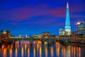 London skyline sunset on Thames river