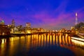 London skyline sunset on Thames river Royalty Free Stock Photo