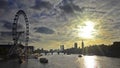 London skyline at sunset