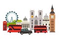 London skyline vector Illustration. Architecture and transport Royalty Free Stock Photo