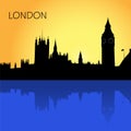 London, skyline, vector illustration in flat design for web sites, Infographic design Royalty Free Stock Photo
