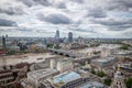 London skyline with a view the Thames looking down river to the Tate modern Parliament and the London eye Royalty Free Stock Photo