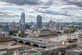 London skyline with a view the Thames looking down river to the Tate modern Parliament and the London eye Royalty Free Stock Photo