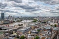 London skyline with a view the Thames looking down river to the Tate modern Parliament and the London eye