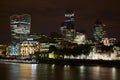 London skyscrapers skyline view illuminated at night