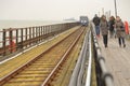 London, Southend: pier deck and railway Royalty Free Stock Photo