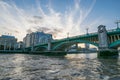 London Southwark bridge in Thames river UK.