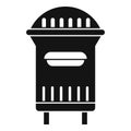 London street mailbox icon, simple style