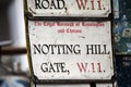 London Street Sign, NOTTING HILL GATE