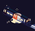 London subway train in station isometric illustration Royalty Free Stock Photo