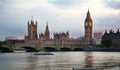 London sunset. Big Ben and houses of Parliament, London Royalty Free Stock Photo