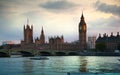 London sunset. Big Ben and houses of Parliament, London Royalty Free Stock Photo