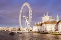 London at sunset. London eye. Tourism concept, travel concept, travelling. English traditional biuldings. Banner.