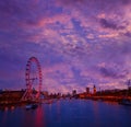 London sunset skyline Bigben and Thames