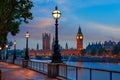 London sunset skyline Bigben and Thames